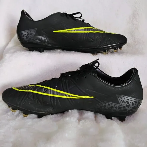 Nike Hypervenom Phelon II FG Soccer Cleats Black Neon Yellow 749893-001 Size 8.5 - Picture 2 of 16